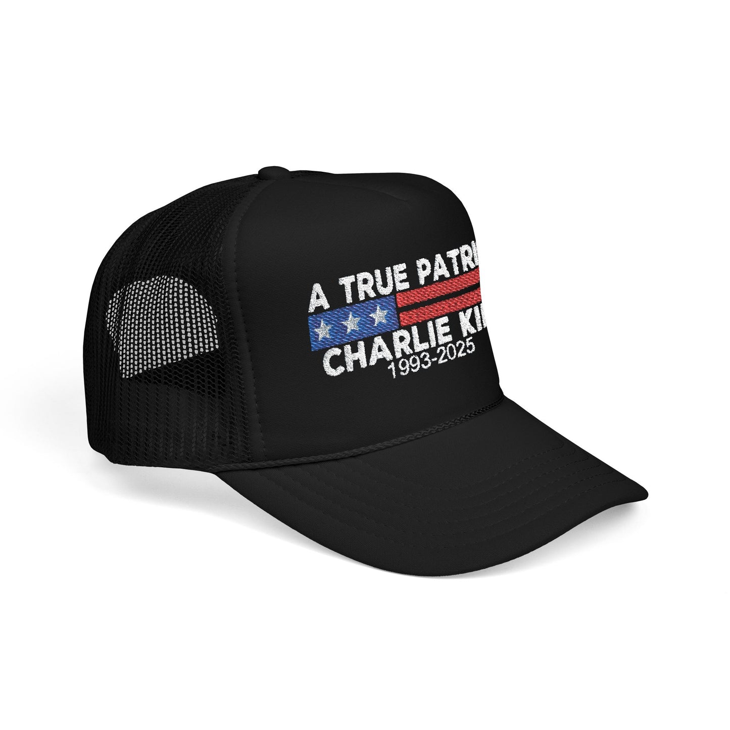 True Patriot Charlie Kirk Foam Trucker Hat Red/White