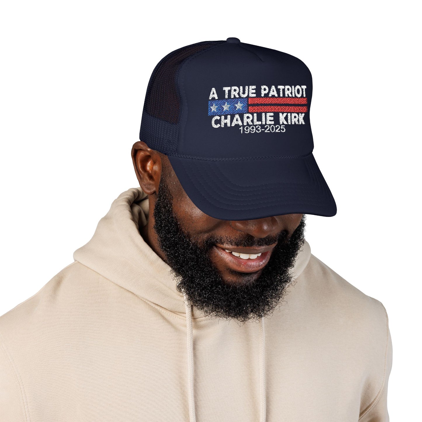True Patriot Charlie Kirk Foam Trucker Hat Red/White