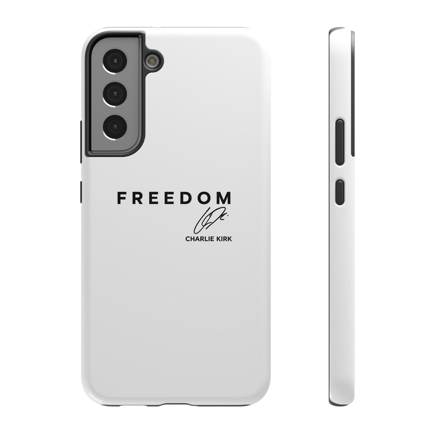 FREEDOM Phone Case – Charlie Kirk Signature Impact-Resistant