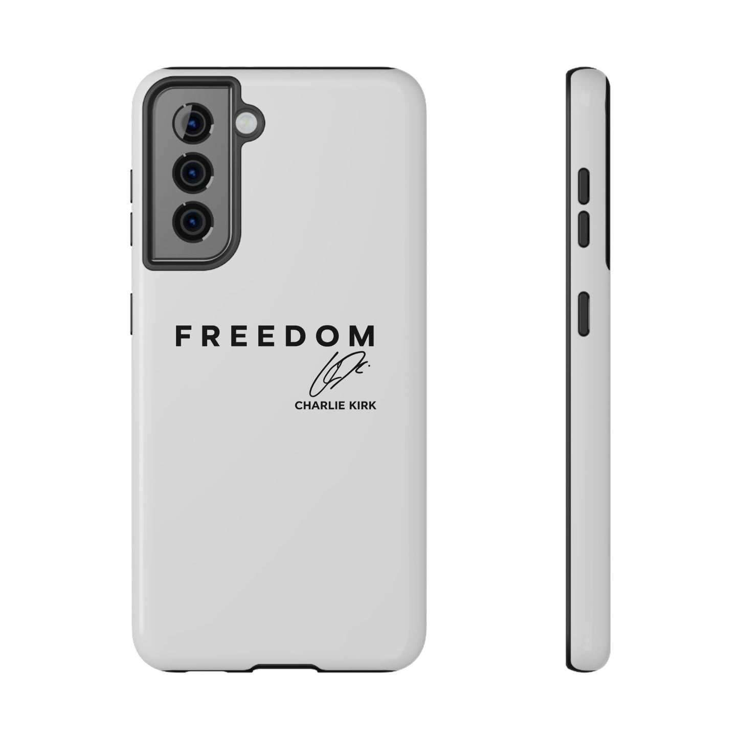 FREEDOM Phone Case – Charlie Kirk Signature Impact-Resistant