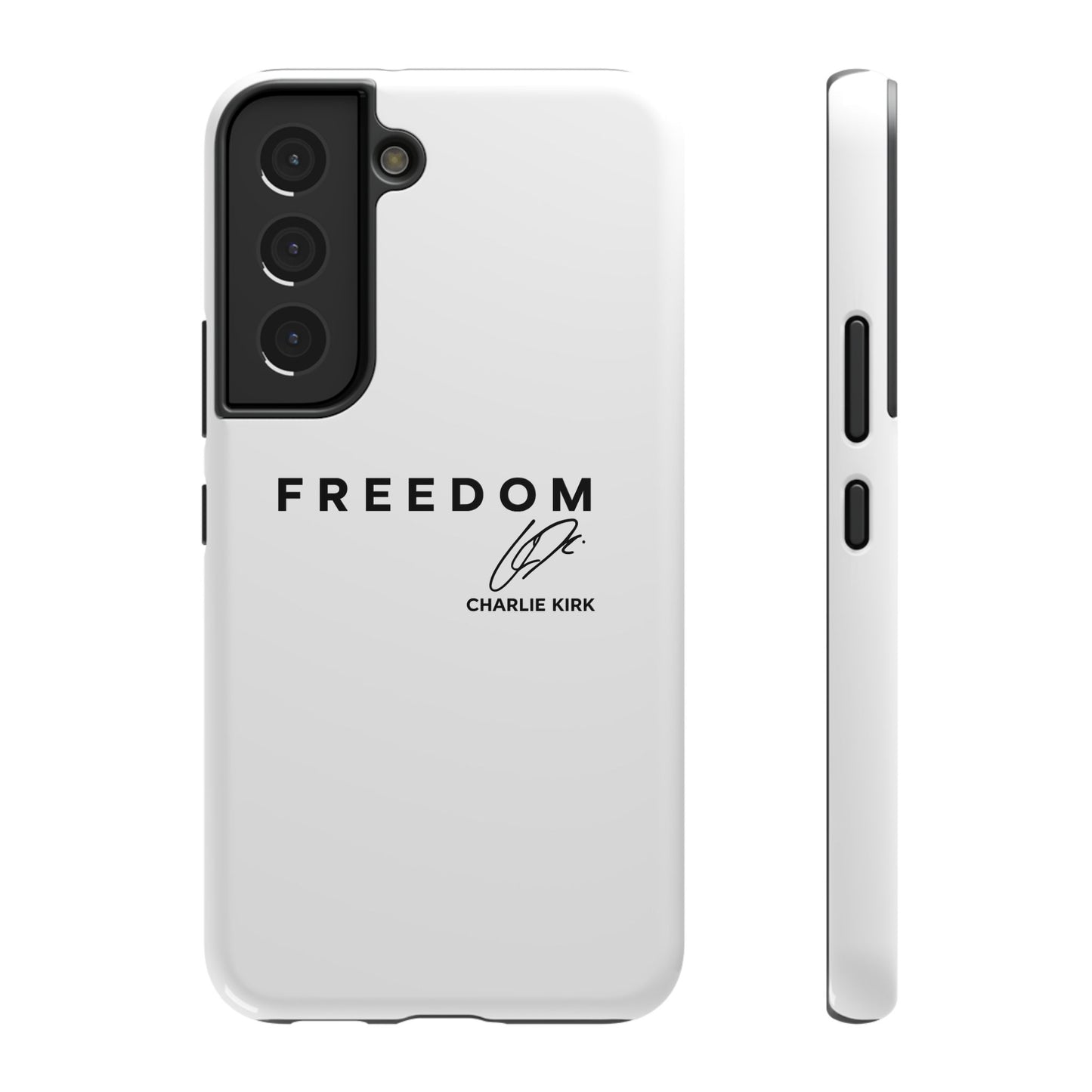 FREEDOM Phone Case – Charlie Kirk Signature Impact-Resistant
