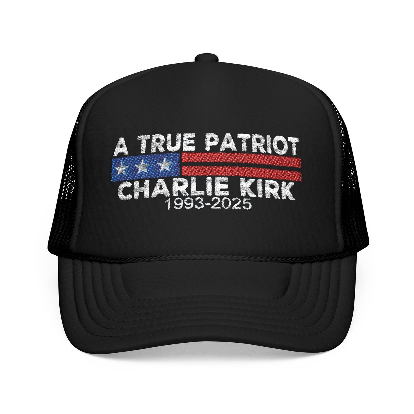 True Patriot Charlie Kirk Foam Trucker Hat Red/White