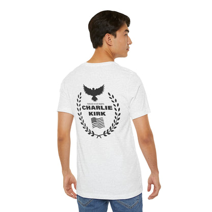 Charlie Kirk "Freedom" Memorial Tee with "Forever In Our Hearts" Back