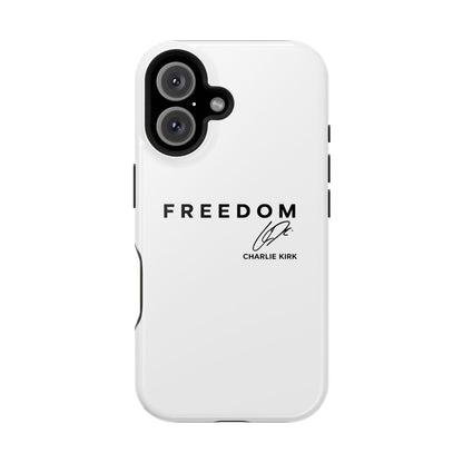 FREEDOM Phone Case – Charlie Kirk Signature Impact-Resistant