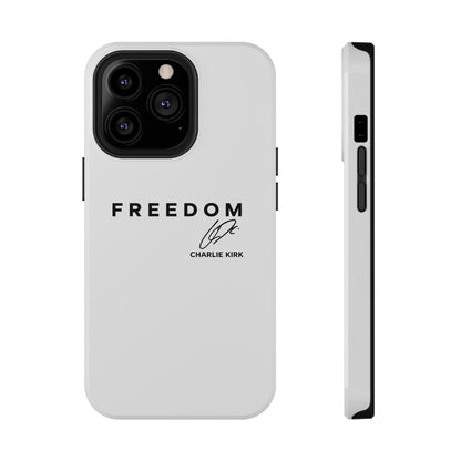 FREEDOM Phone Case – Charlie Kirk Signature Impact-Resistant