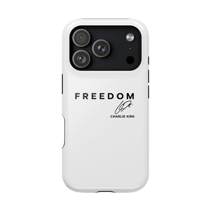 FREEDOM Phone Case – Charlie Kirk Signature Impact-Resistant