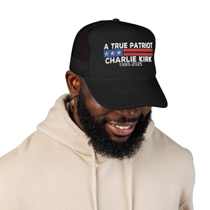 True Patriot Charlie Kirk Foam Trucker Hat Red/White