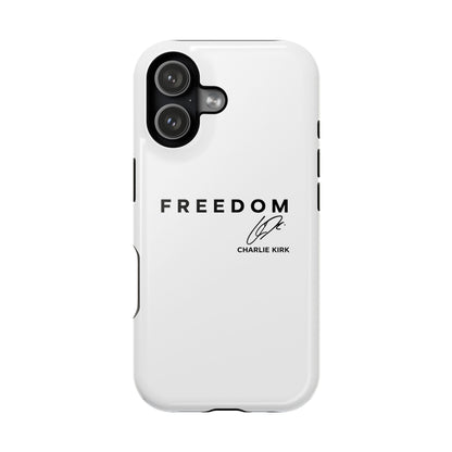 FREEDOM Phone Case – Charlie Kirk Signature Impact-Resistant