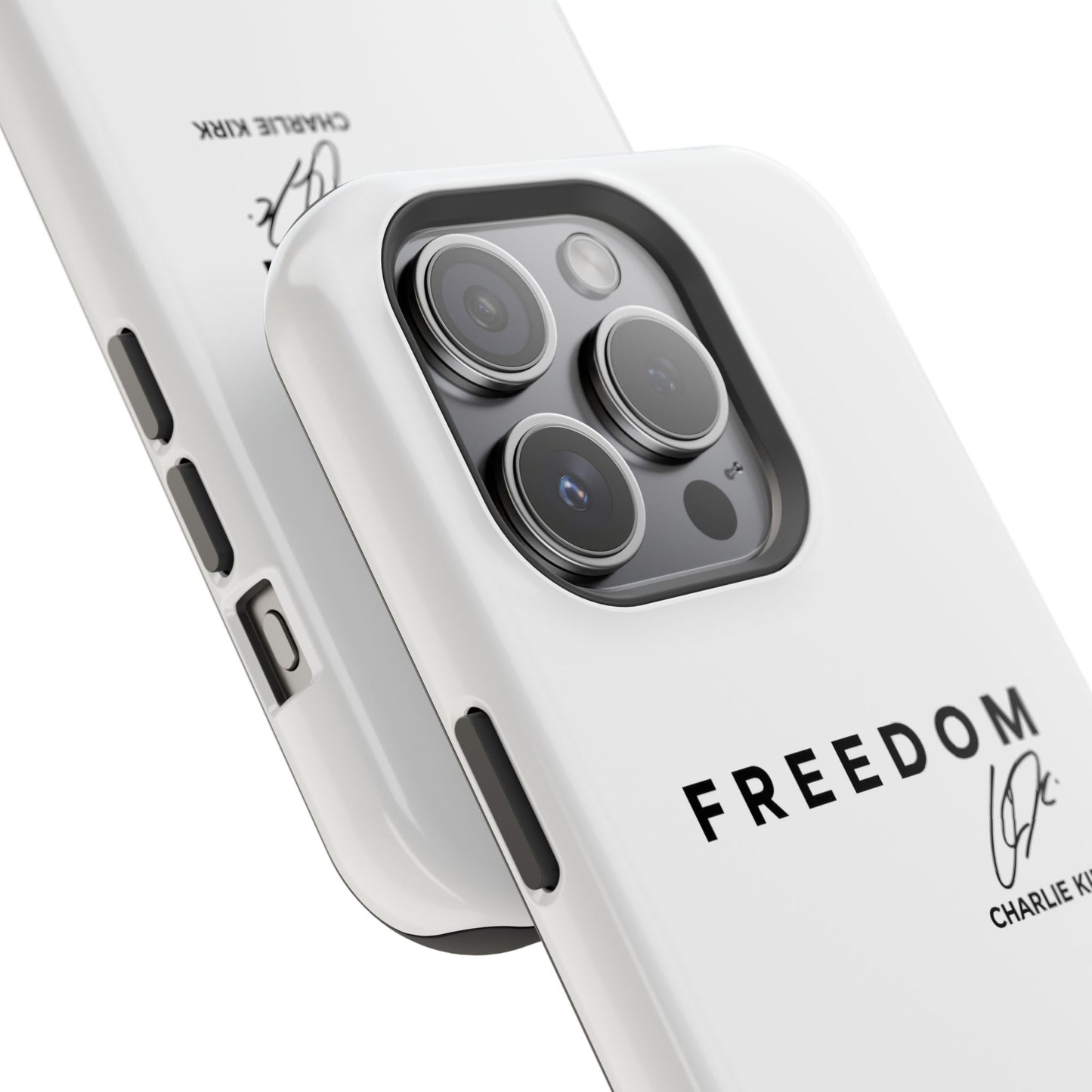 FREEDOM Phone Case – Charlie Kirk Signature Impact-Resistant