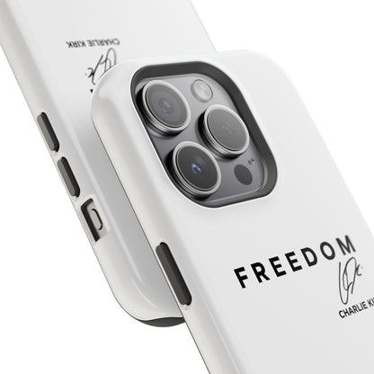 FREEDOM Phone Case – Charlie Kirk Signature Impact-Resistant