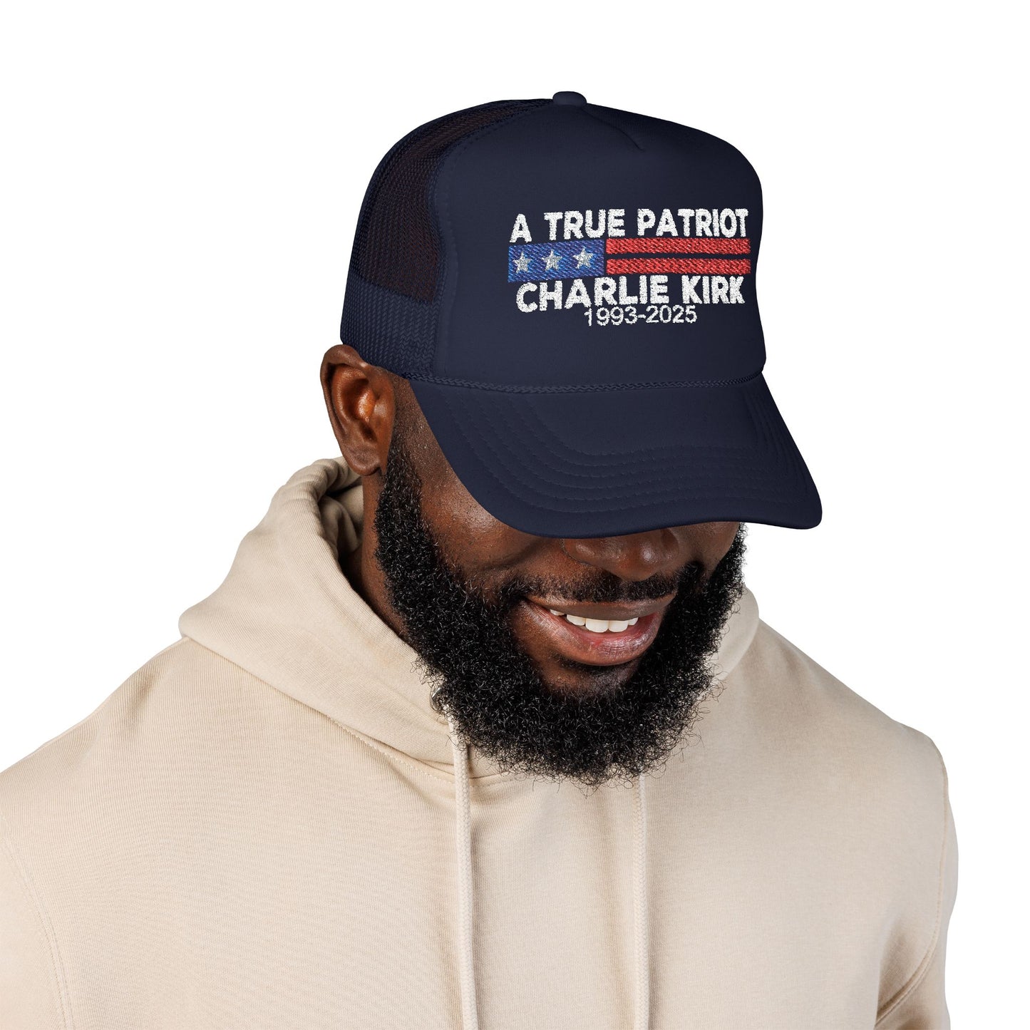 True Patriot Charlie Kirk Foam Trucker Hat Red/White