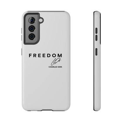 FREEDOM Phone Case – Charlie Kirk Signature Impact-Resistant