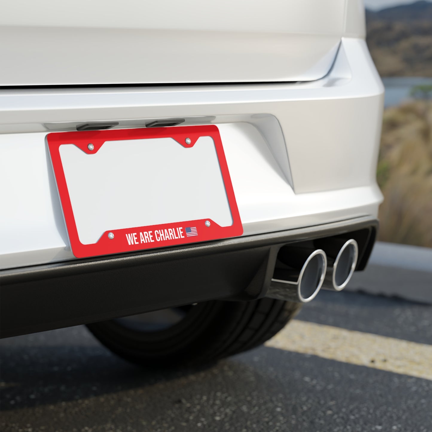 Metal License Plate Frame WE ARE CHARLIE KIRK