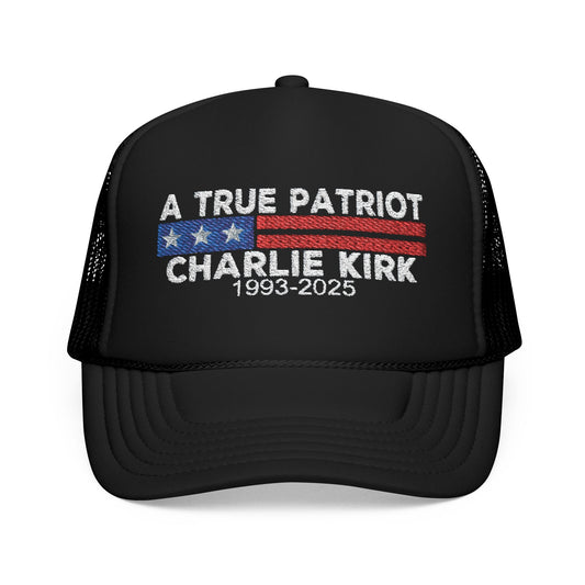 True Patriot Charlie Kirk Foam Trucker Hat Red/White