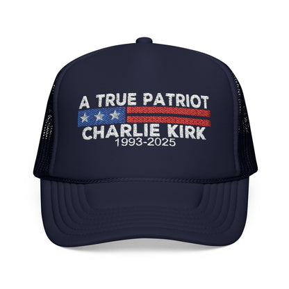 True Patriot Charlie Kirk Foam Trucker Hat Red/White