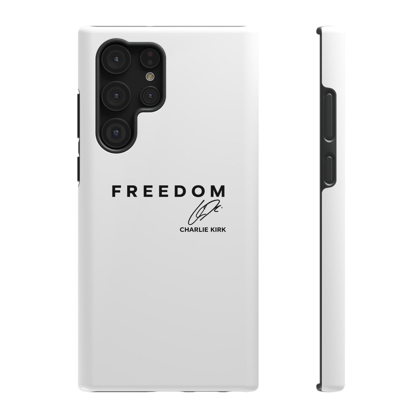 FREEDOM Phone Case – Charlie Kirk Signature Impact-Resistant