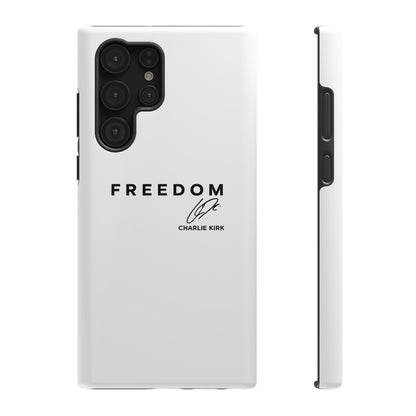 FREEDOM Phone Case – Charlie Kirk Signature Impact-Resistant