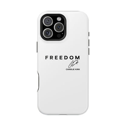 FREEDOM Phone Case – Charlie Kirk Signature Impact-Resistant
