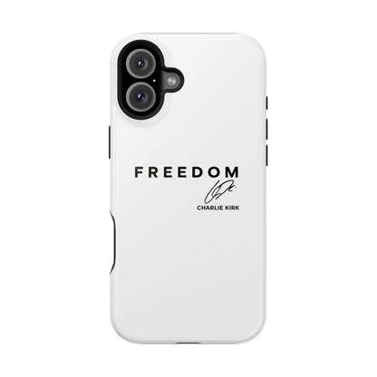 FREEDOM Phone Case – Charlie Kirk Signature Impact-Resistant